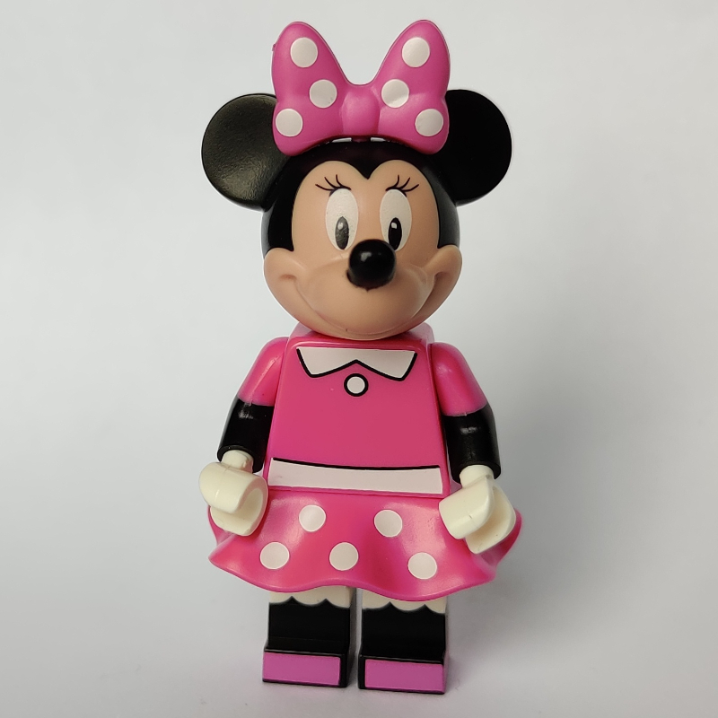 Minnie Mouse with Dark Pink with White Spots Dress and Bow (CMF) — minifigure detail