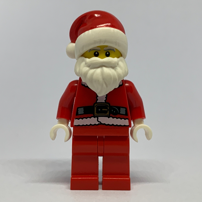 Santa, Coat and Belt, Plain Red Legs, Santa Hat (3626b Head) (CMF) — minifigure detail