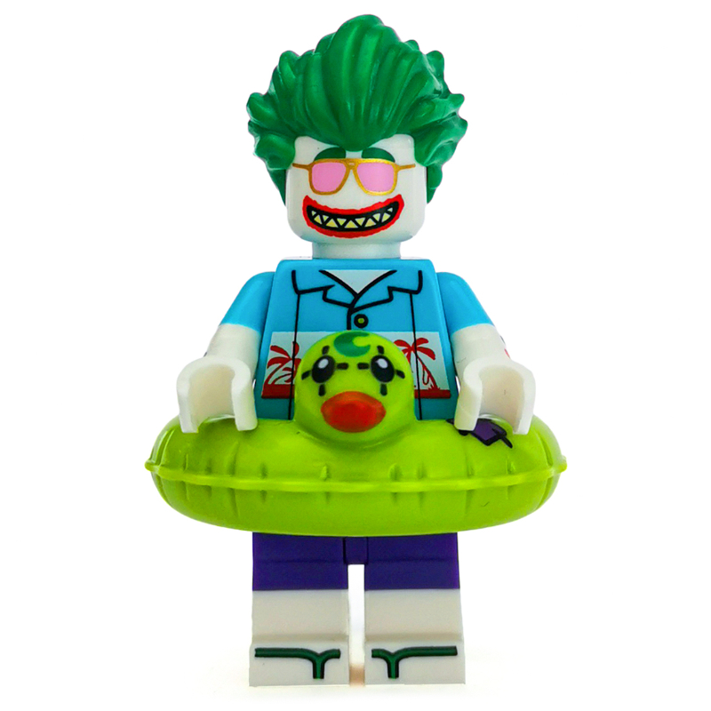 The Joker in Medium Azure Shirt and Duck Float (CMF) — minifigure detail