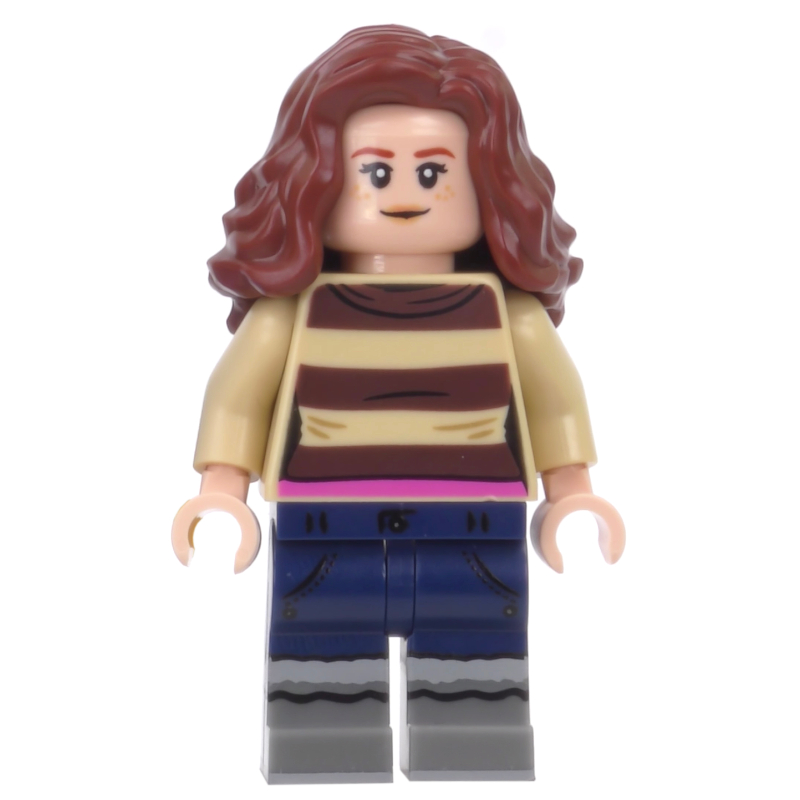 Hermione Granger, Tan Striped Sweater, Dark Blue Legs — minifigure detail