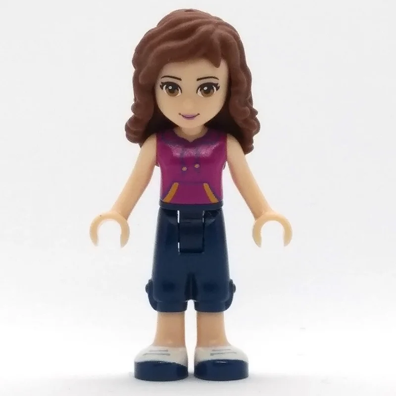 Olivia - Magenta Top, Dark Blue Shorts