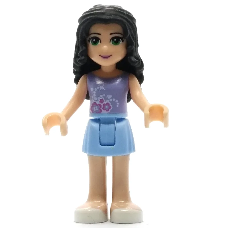 Emma - Lavender Top, Bright Light Blue Skirt
