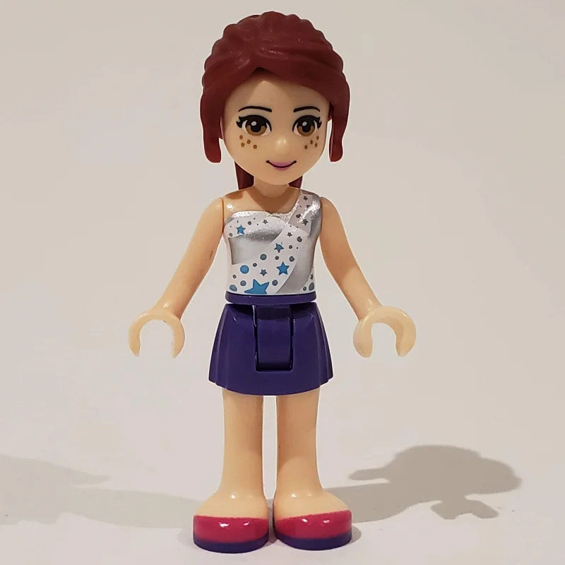 Tina - White/Silver Top, Dark Purple Skirt