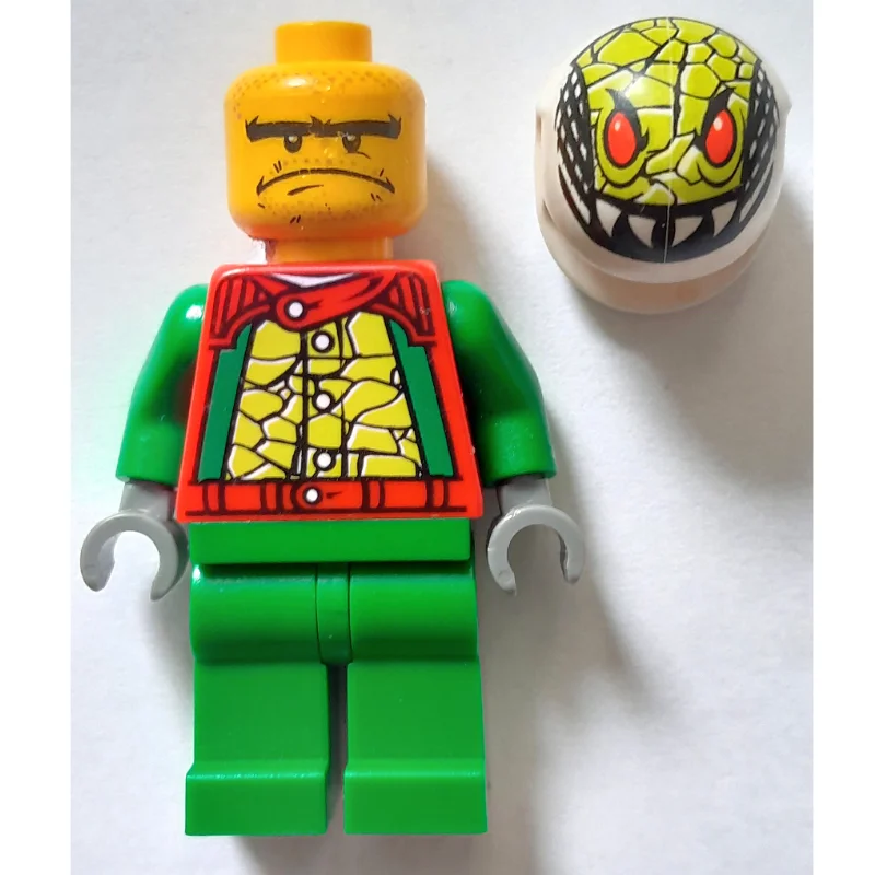 Race Driver, Green Torso, Green Legs, White Helmet