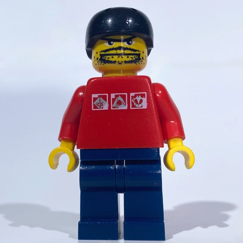 Skateboarder, Red, Black Helmet