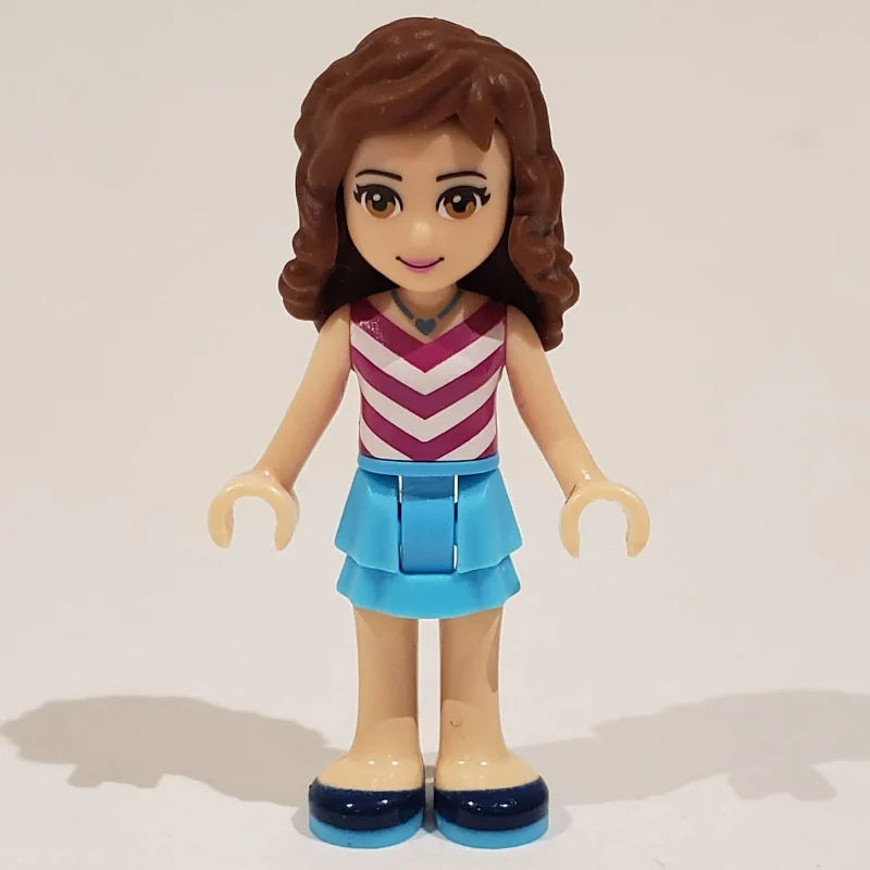 Olivia - White/Magenta Top, Medium Azure Skirt