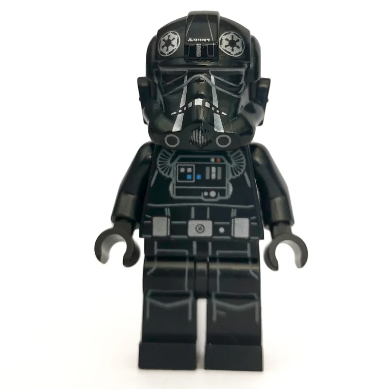 TIE Pilot, Printed Legs, Two Silver Stripes on Helmet, Silver Belt Pouches, Open Mouth