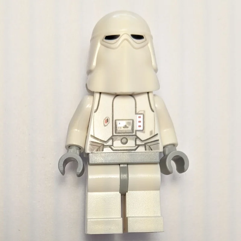 Snowtrooper, Light Bluish Gray Hips, Neck Bracket with Printed 1 x 1 Tile