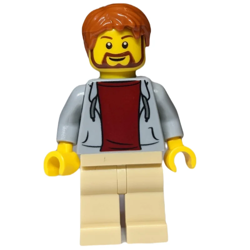 Light Bluish Grey Torso, Tan Legs, Reddish Brown Hair