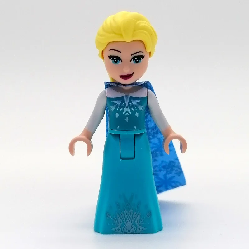 Elsa - Medium Azure Dress, Long Cape with Snowflakes