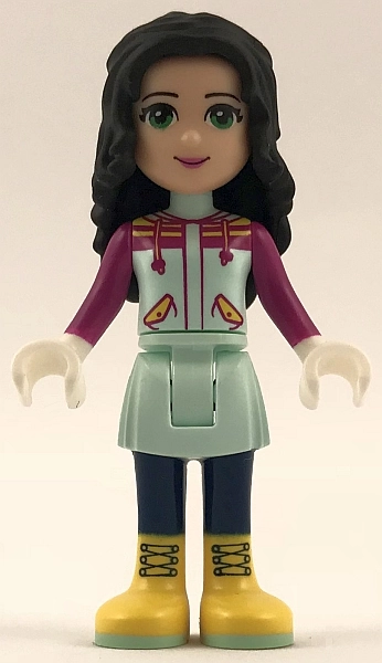 Emma - Magenta Ski Hoodie, Light Aqua Skirt