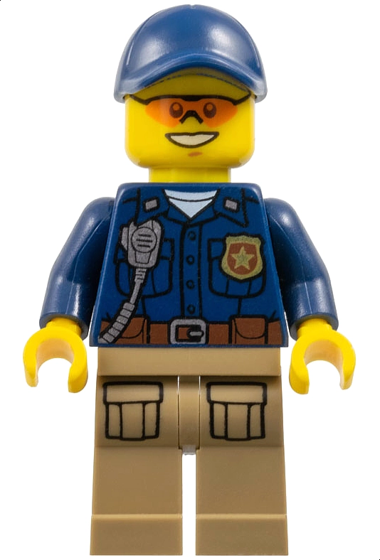 Police - Dark Blue Torso, Dark Tan Legs, Dark Blue Cap