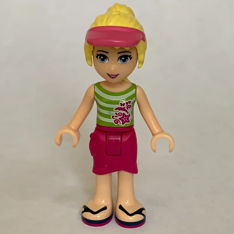 Stephanie - White/Lime Top, Magenta Skirt