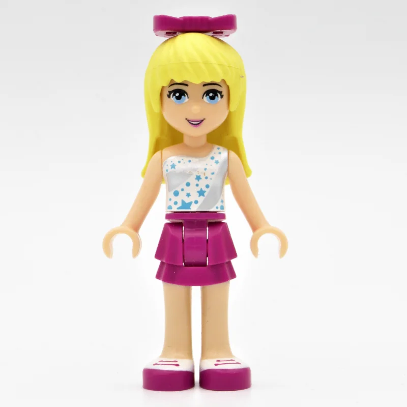 Stephanie - White/Silver Top, Magenta Skirt