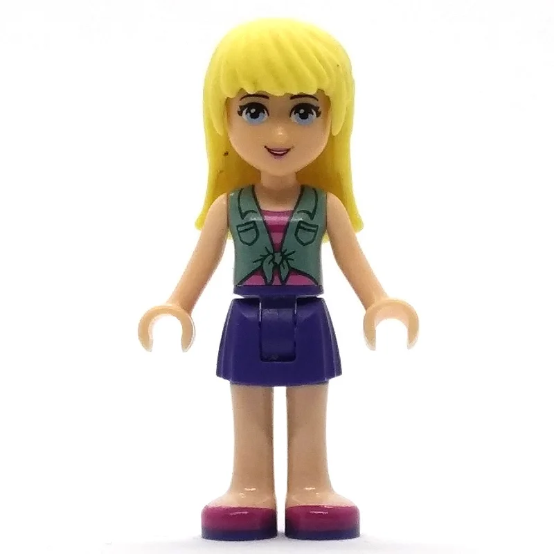 Stephanie - Sand Green Vest, Dark Purple Skirt