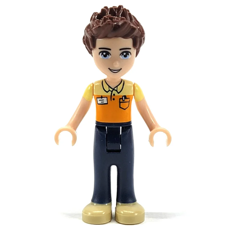 Daniel - Orange Shirt, Dark BLue Trousers