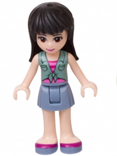 Maya - Sand Green Vest, Sand Blue Skirt
