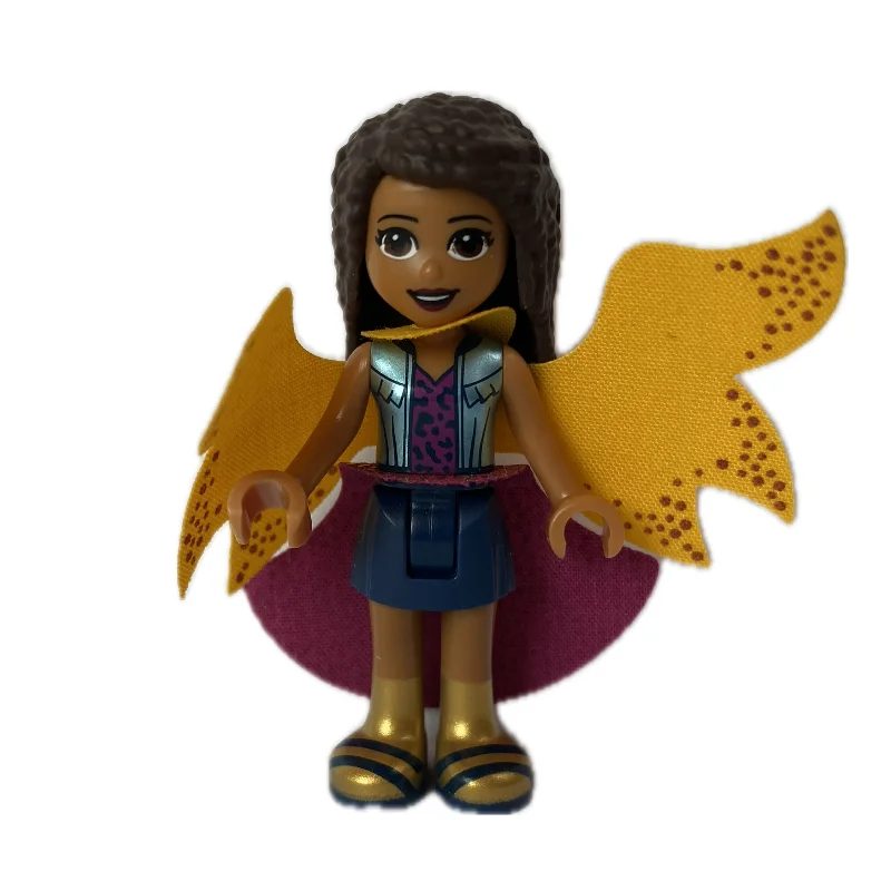 Andrea - Medium Blue Jacket, Dark Blue Skirt, Cape