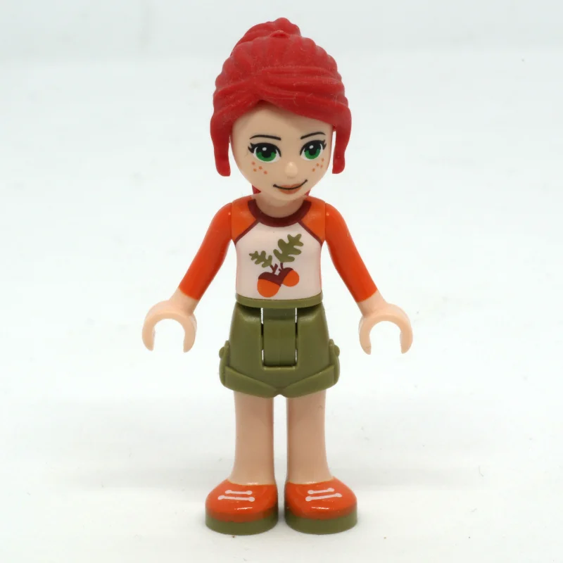 Mia - White/Orange Top, Olive Green Skirt