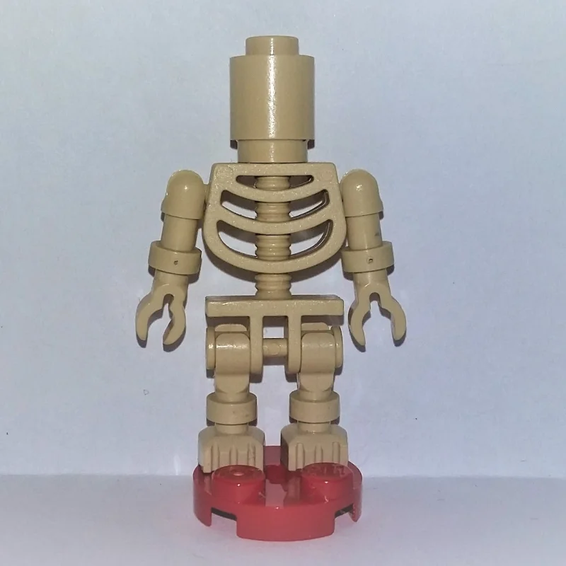 Skeleton with Round Brick Head and Round Red Plate Base (Bowling Pin)