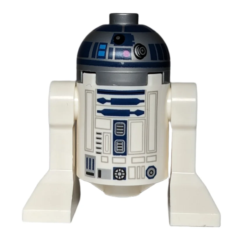 Astromech Droid, R2-D2, Flat Silver Dome, Dark Blue Print with Dark Pink Dots