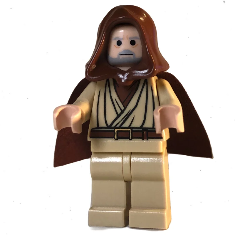 Obi-Wan Kenobi, Old, Tan Robes, Reddish Brown Hood and Cape, Black Eyes