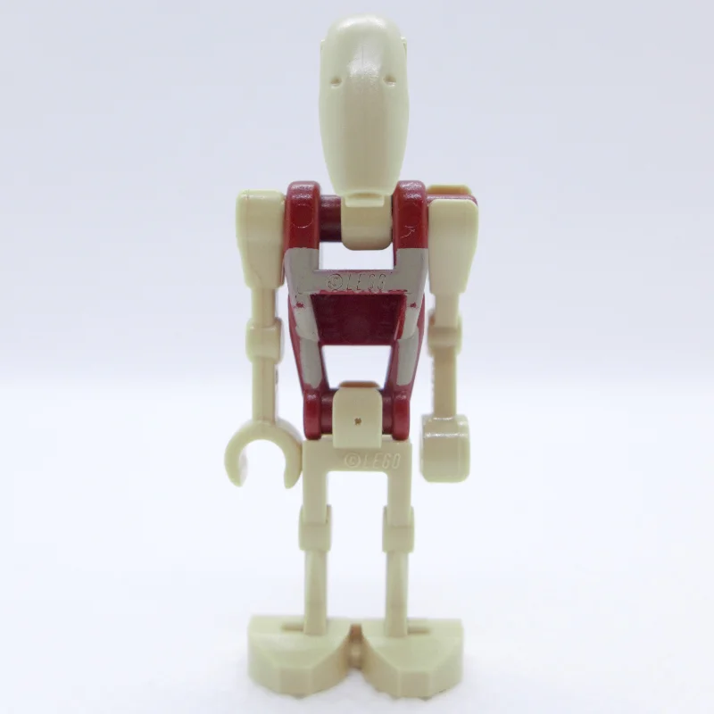 Battle Droid Security, Dark Red Torso with Tan Print, One Bent Arm, One Straight Arm