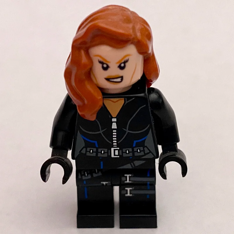 Black Widow, Black Jumpsuit, Blue Highlights