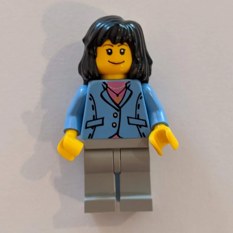 Woman - Medium Blue Torso, Light Bluish Gray Legs