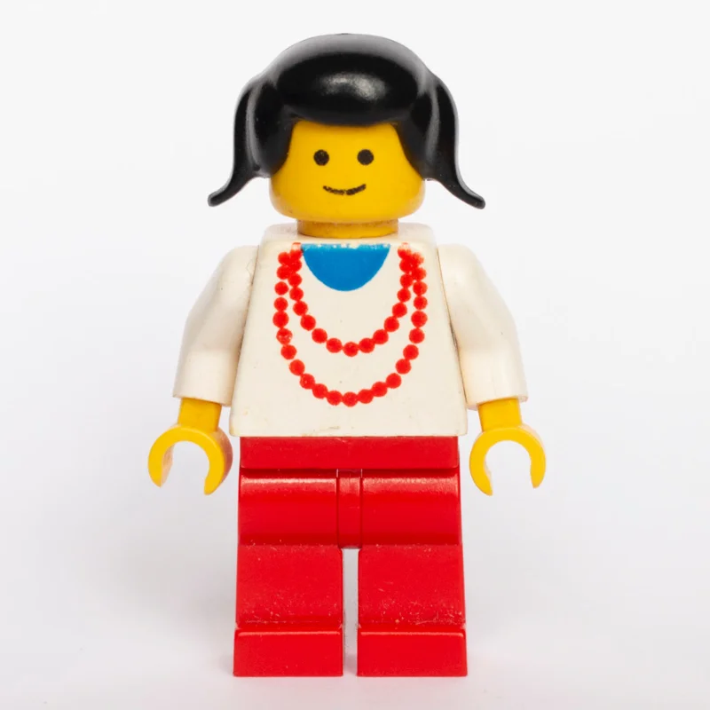 Woman - White Torso, Red Necklace, Red Legs, Black Tails