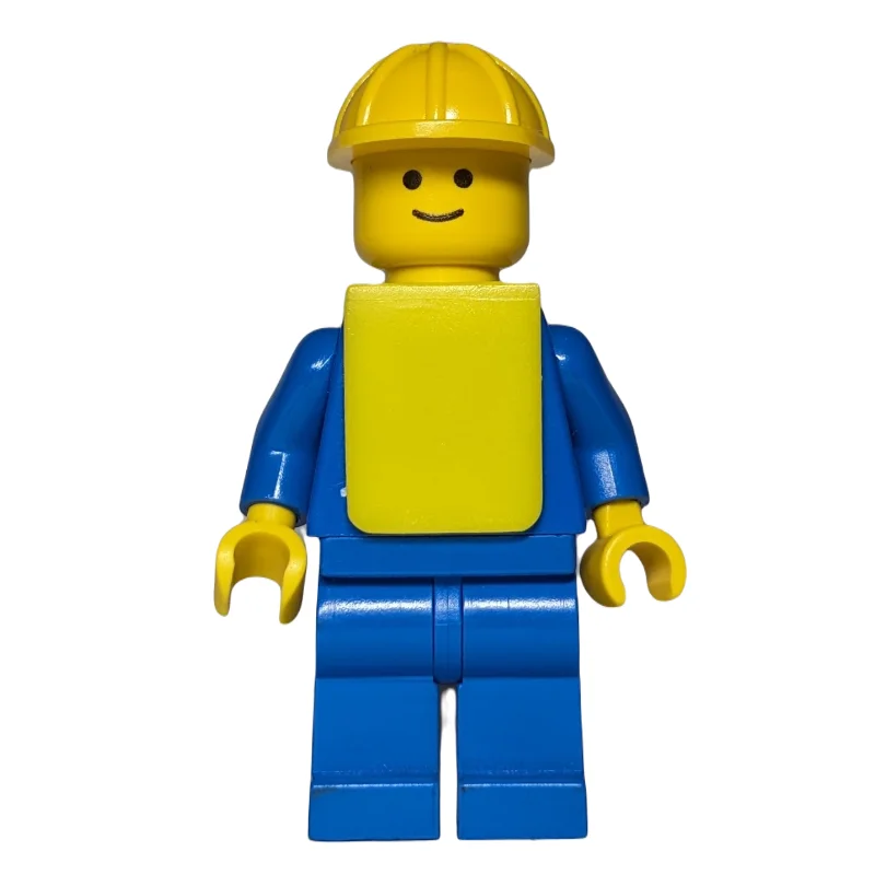 Man - Blue Torso, Blue Legs, Yellow Helmet, Yellow Vest