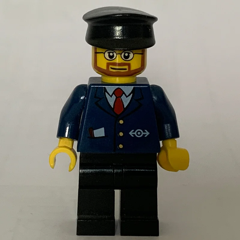 Conductor - Dark Blue Jacket, Black Legs, Black Hat, Beard