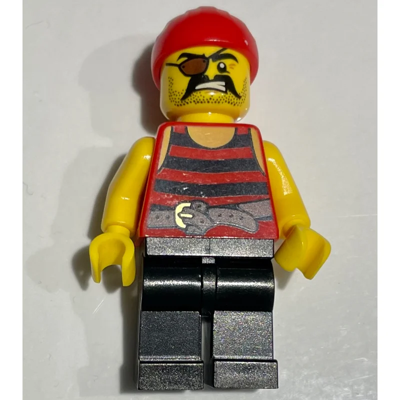 Pirate - Red/Black Stripes, Black Legs, Red Bandana, Eyepatch (New)