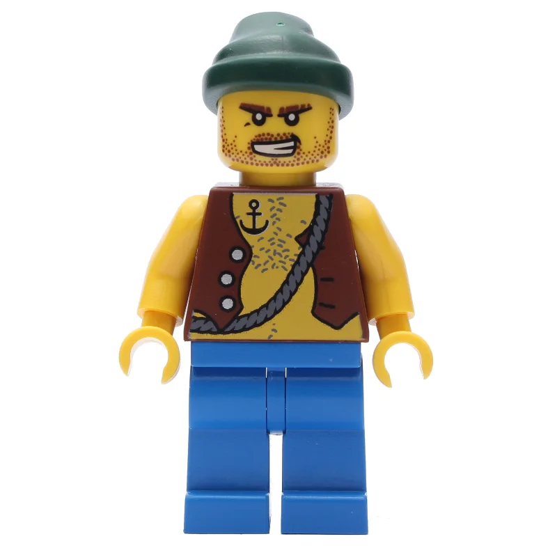 Pirate - Anchor Tattoo, Blue Legs, Dark Green Bandana