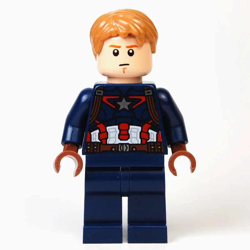 Captain America with Hair and Dark Orange Eyebrows