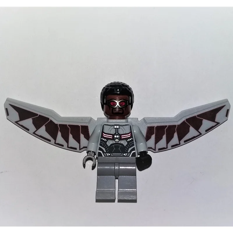 Falcon with Light Bluish Gray and Dark Red Wings