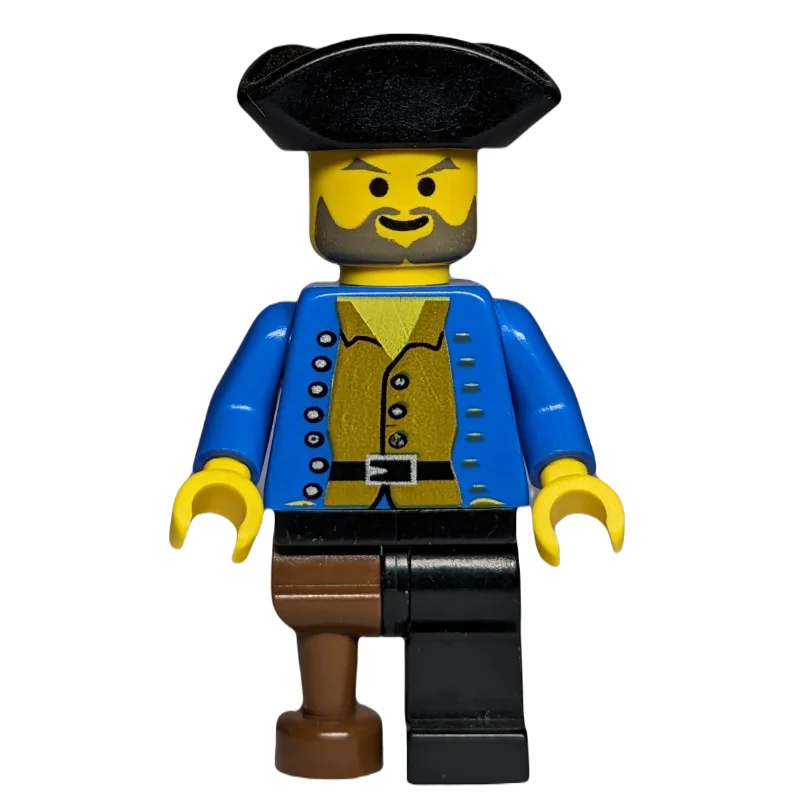 Pirate - Brown Shirt, Peg Leg, Black Tricorne