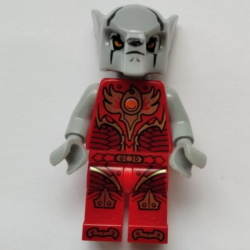 Worriz in Fire Chi Outfit with Light Bluish Gray Hands