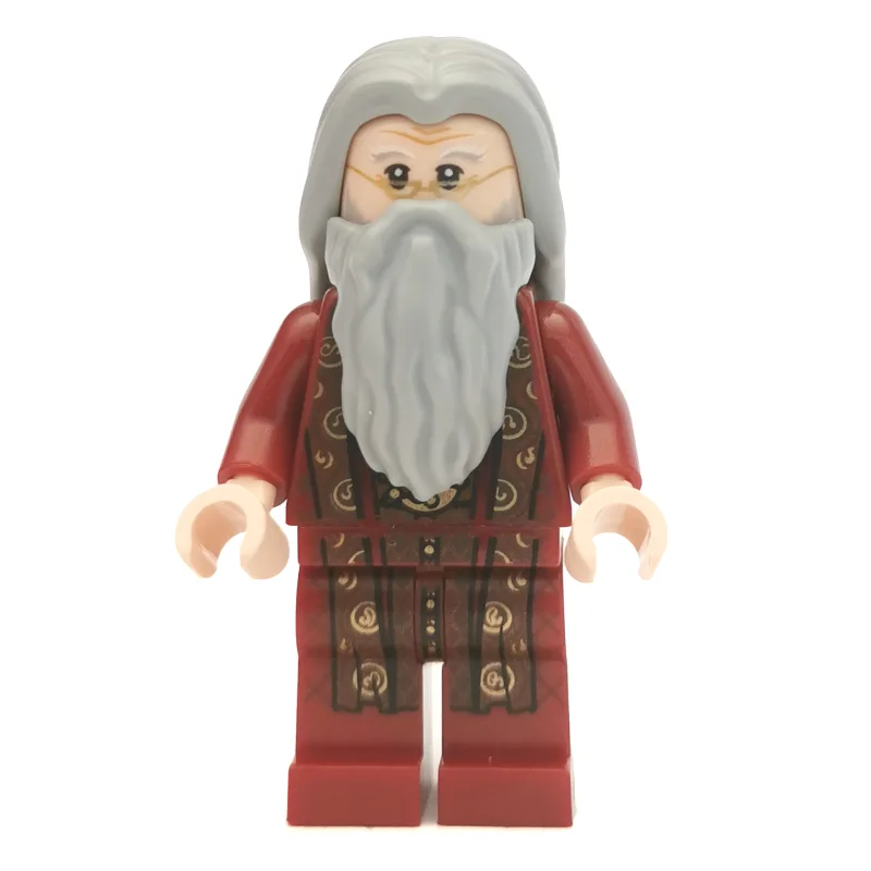 Albus Dumbledore, Dark Red Robes, Light Bluish Gray Hair and Beard
