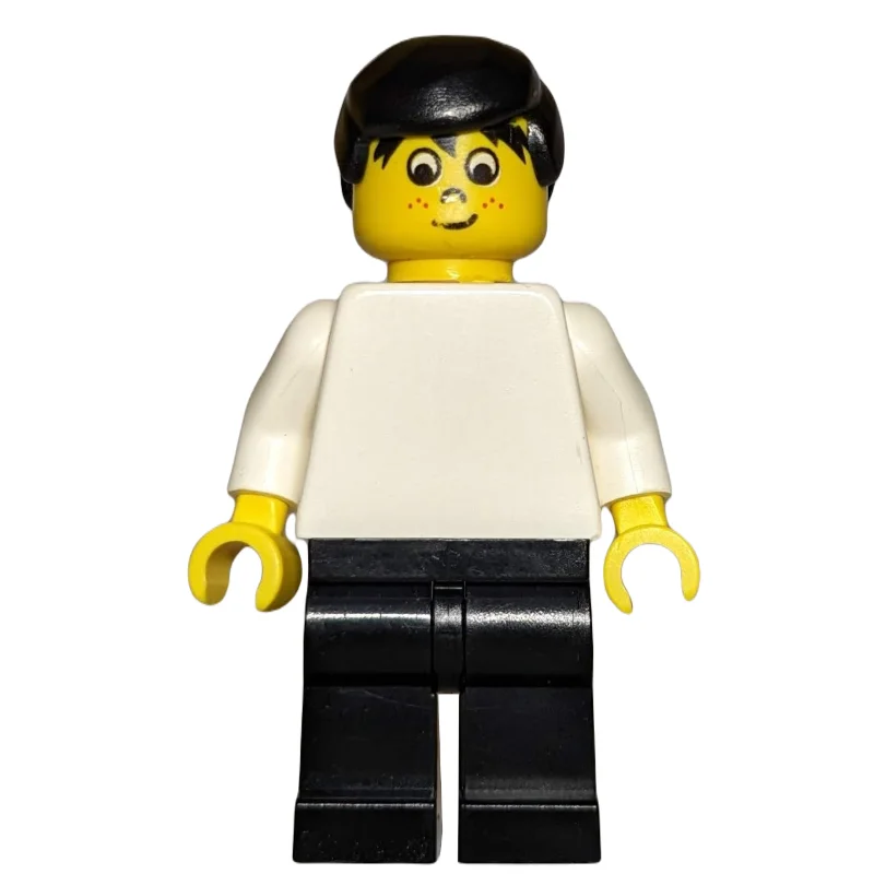 Soccer Player White Torso, Black Legs, Black Hair, Freckles