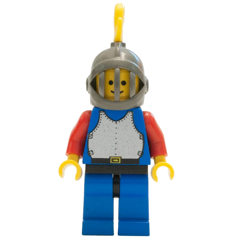 Knight (Breastplate on Blue) - Blue Legs, Dark Gray Helmet, Yellow Plume