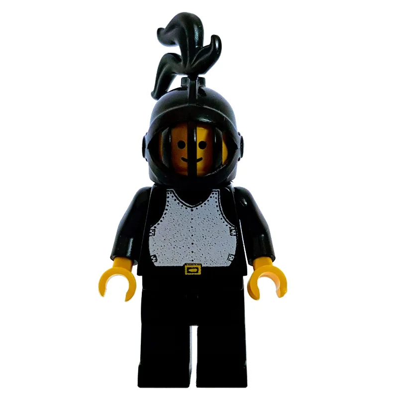 Knight (Breastplate on Black) - Black Legs, Black Helmet, Black Plume