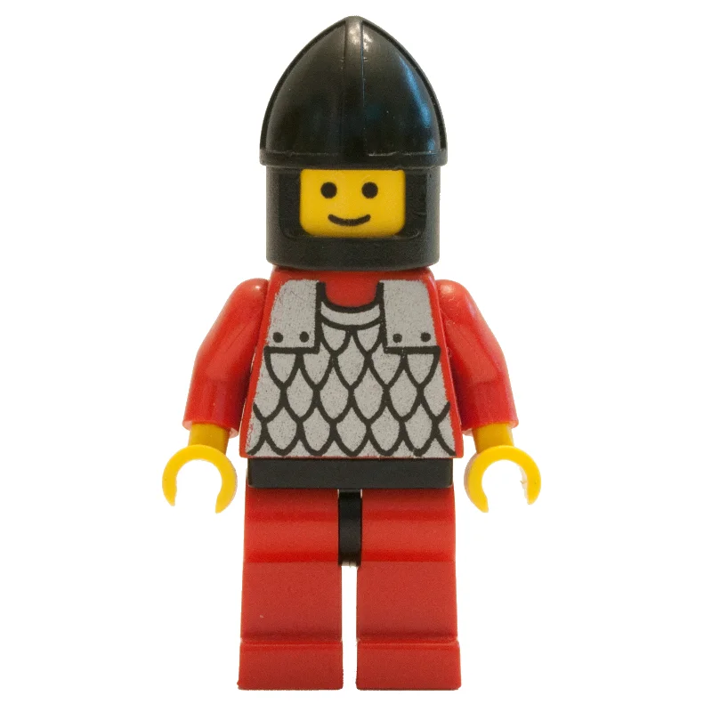 Knight (Scale Mail on Red) - Red Arms, Red Legs, Black Chin-Guard