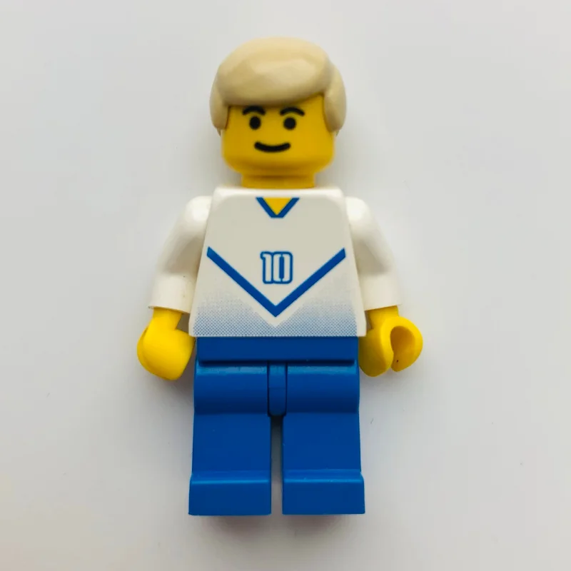 Soccer Player White Torso, Blue Legs #10