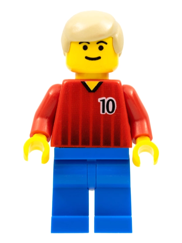 Soccer Player Red Torso, Blue Legs, #10
