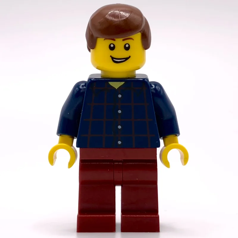 Man, Plaid Shirt, Dark Red Legs, Reddish Brown Hair