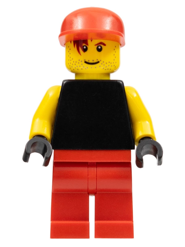 Man - Black Torso, Red Legs, Red Cap