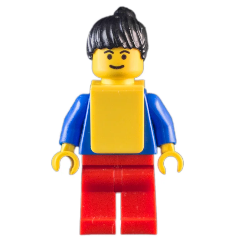 Soccer Player Blue Torso, Red Legs, Yellow Vest, Female 1