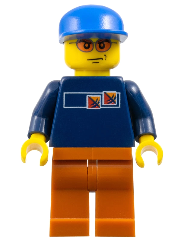 Man - Dark Blue Torso, Red Legs, Blue Cap