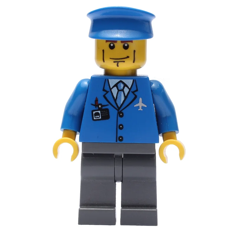 Pilot, Blue Jacket with Plane Logo and Blue Tie, Blue Hat